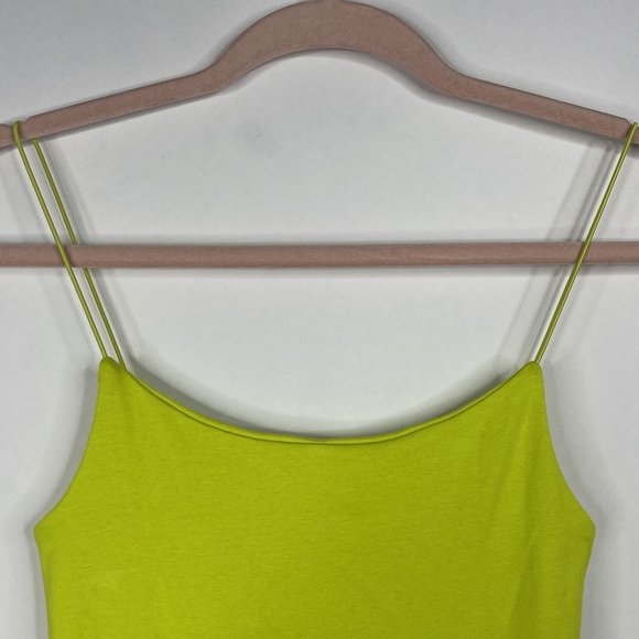 2/$30 ZARA Ribbed Slip Dress Apple Green Pullover Sphagetti Strap Mini #6968 - Picture 4 of 14